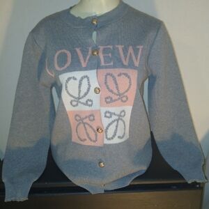 Loewe Gray and Pink Cardigan